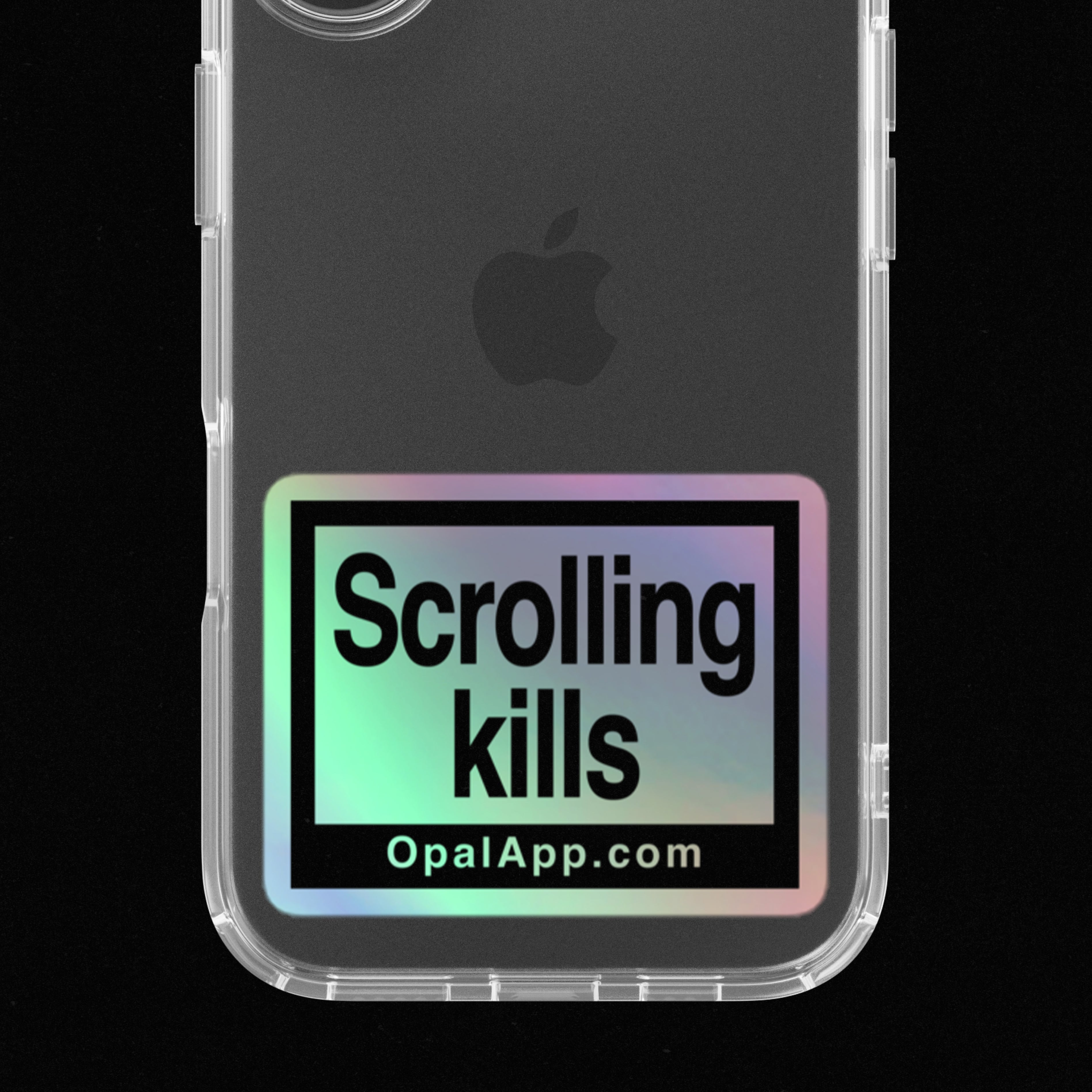 Scrolling Kills Holographic - Opal App Sticker