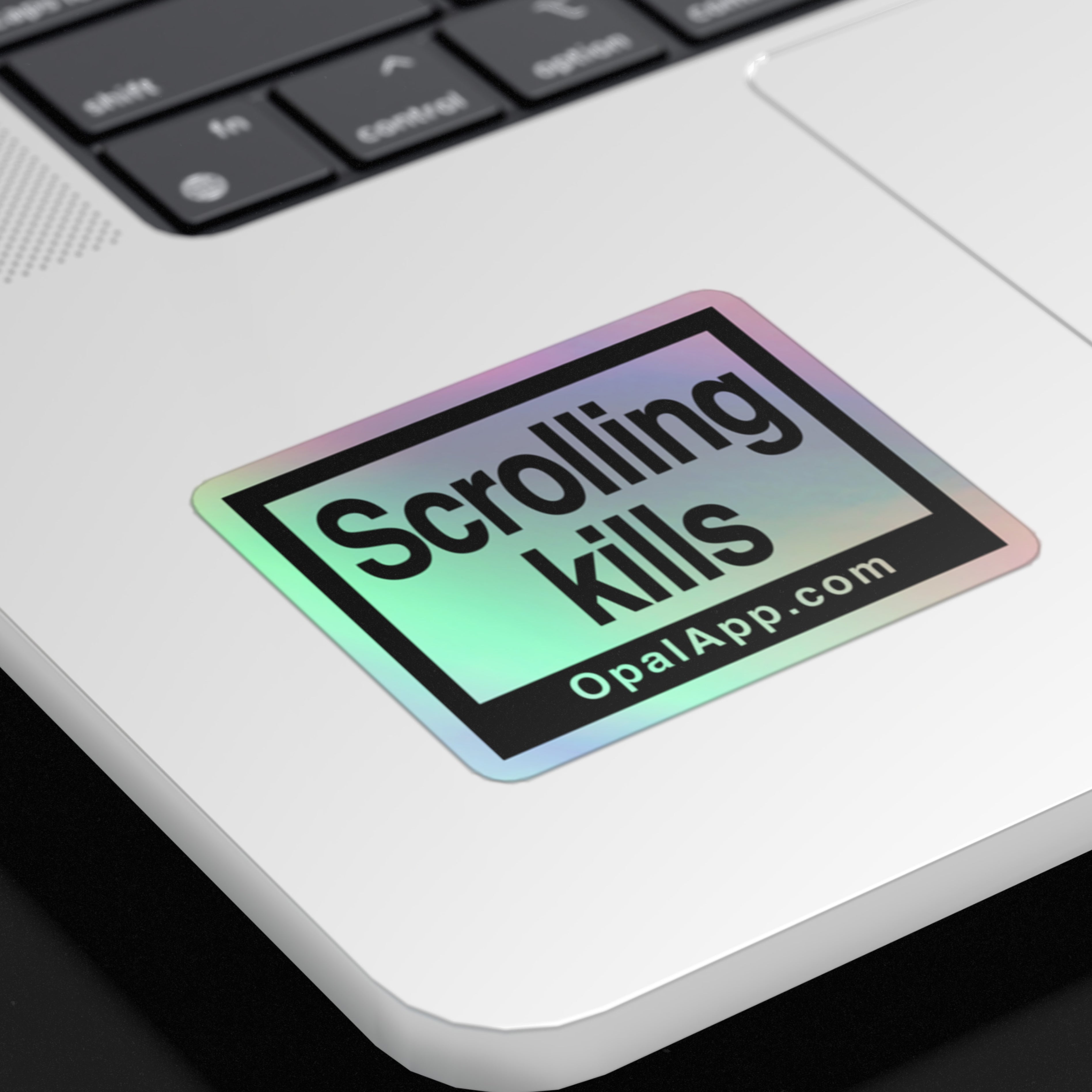 Scrolling Kills Holographic - Opal App Sticker