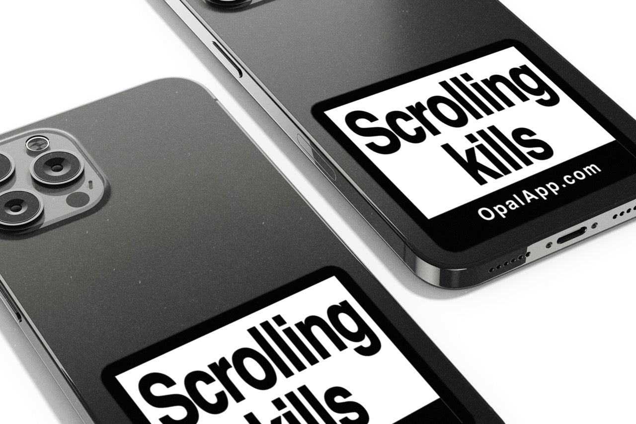 Scrolling Kills B&W - Opal App Sticker